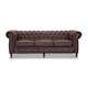 3-sitssoffa Hagagruppen Cambridge Mirco Vintage Chesterfieldsoffa Brun