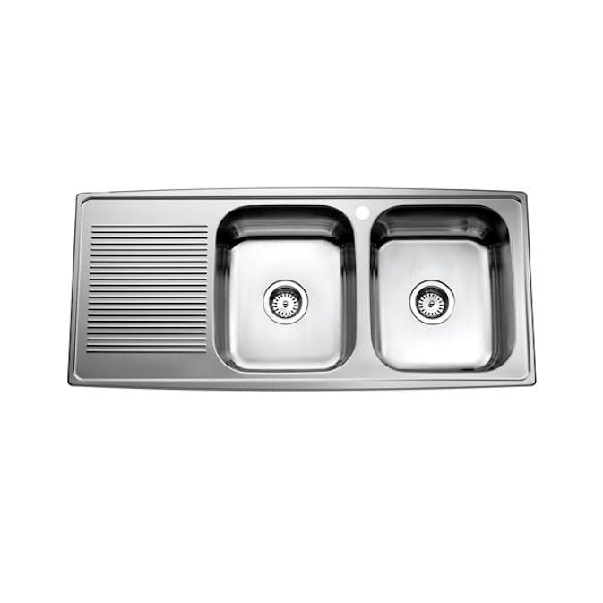 Infälld Diskbänk Intra Horizon HZD1120DR Rostfri Insatsbänk med Dubbel Diskho