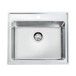 Diskho Intra Omnia600SF Rostfri Enkel med Korgventil, Bräddavlopp & Vattenlås