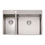 Diskho DecoSteel XV 2350 Tap-wing för Kök och Tvättstuga, Rostfri med Dubbel Låda