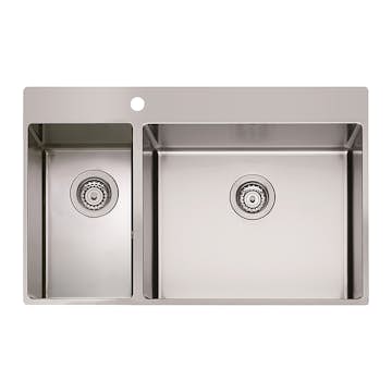 Diskho DecoSteel XV 2350 Tap-wing för Kök och Tvättstuga, Rostfri med Dubbel Låda