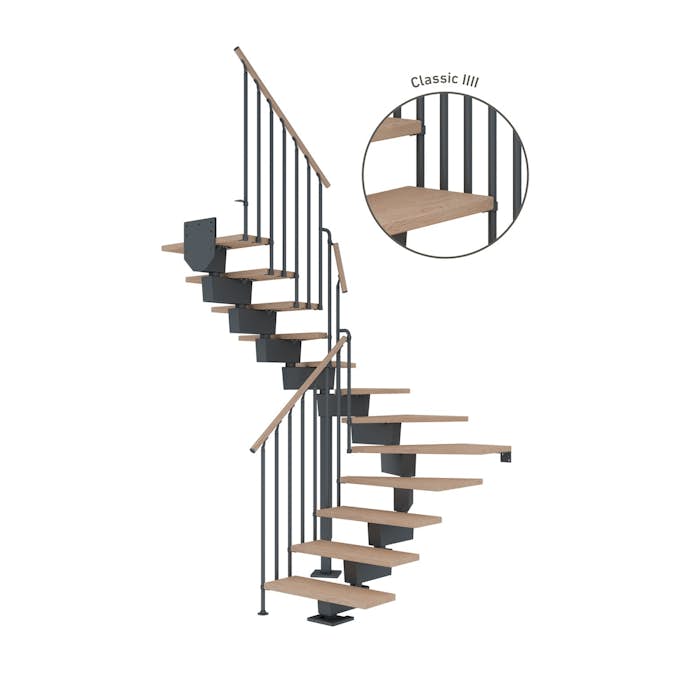 Vinkeltrappa Dolle Dubai Ek Vit Oljad 1/2 Classic IIII