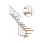 Vinkeltrappa Dolle Dubai Ek Vit Oljad 1/4 Classic IIII