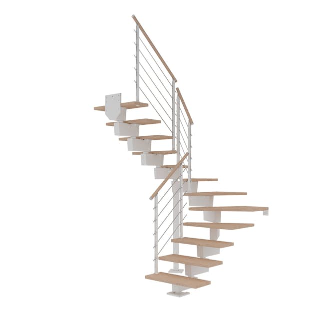 Vinkeltrappa Dolle Dubai Ek Vit Oljad 1/2 Design