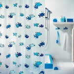 Duschdraperi Spirella Hugo blue 180x200