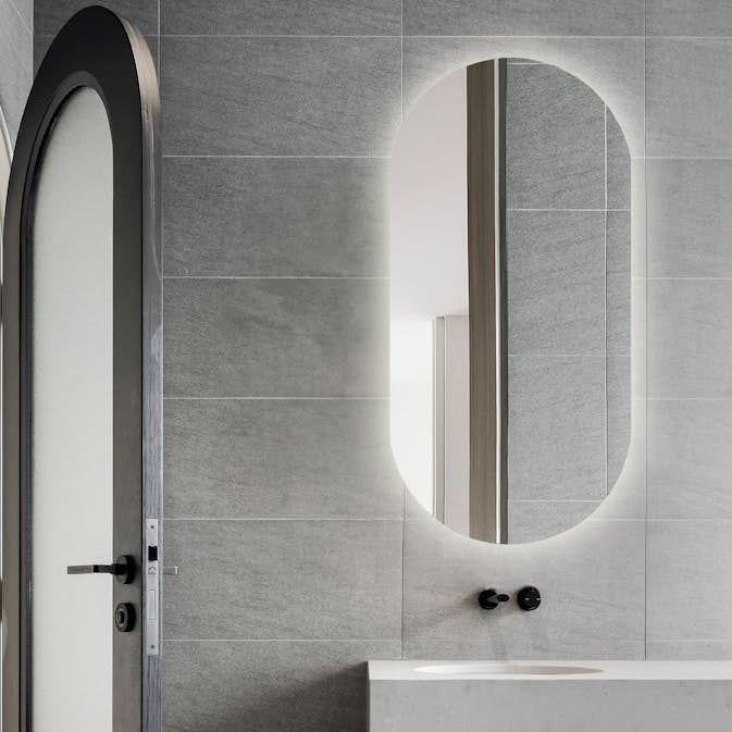 Spegel Vidi Edith med LED-belysning