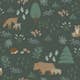 Tapet ESTAhome Skog Med Djur Mörkgrönt Och Beige EW139249