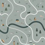 Fototapet ESTAhome Traktorer Och Husdjur Grågrönt EW159056