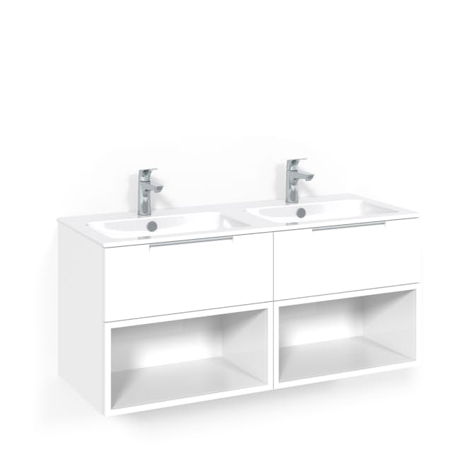 Tvättställsskåp Macro Design Crown Open Box med Dubbelt Tvättställ