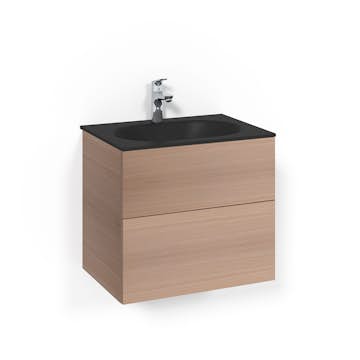 Tvättställsskåp Macro Design Crown Push Open Med Glastvättställ