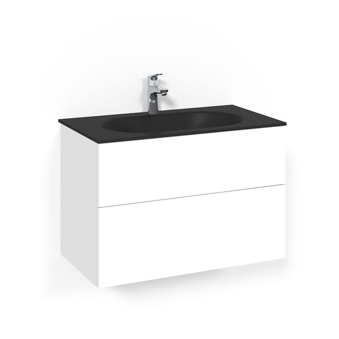 Tvättställsskåp Macro Design Crown Push Open Med Glastvättställ