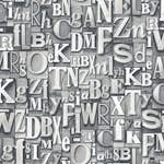 Tapet Galerie Wallcoverings Block Letters G56206