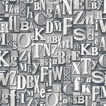 Tapet Galerie Wallcoverings Block Letters G56206