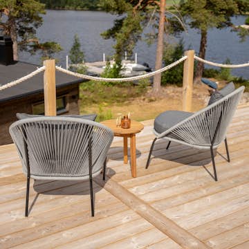 Loungeset Venture Home Chania Bord med 2 Lindos LoungeTrädgårdsstolar Utomhus