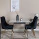Matgrupp Venture Home Estelle med 4 Velvet Deluxe stolar