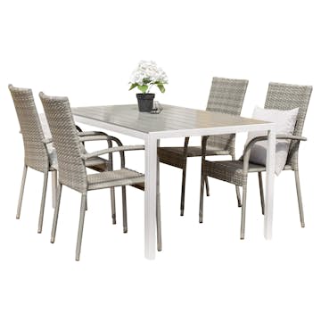 Matgrupp Utomhus Venture Home Break med 4 Anna Trädgårdsstolar