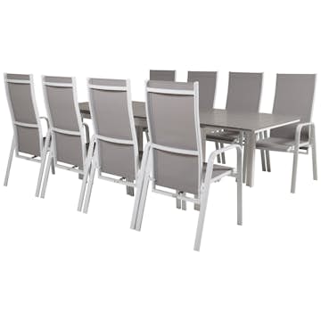 Matgrupp Venture Home Lova 160/240 med 8 Copacabana Stolar