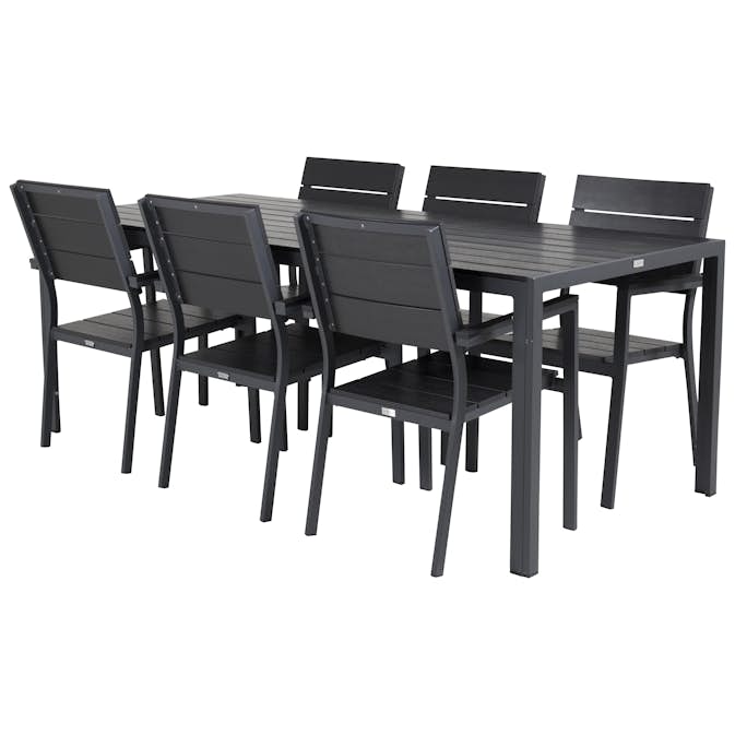 Matgrupp Utomhus Venture Home Bront 205 med 6 Lova Trädgårdsstolar