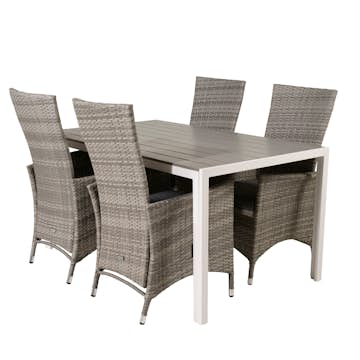 Matgrupp Utomhus Venture Home Bront 150 med 4 Pishi Trädgårdsstolar