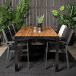 Matgrupp Utomhus Venture Home Berfin med 6 Lova Trädgårdsstolar