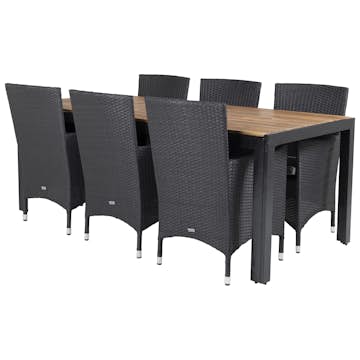 Matgrupp Utomhus Venture Home Bois med 6 Malin Trädgårdsstolar