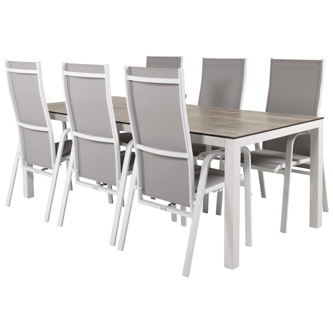 Matgrupp Utomhus Venture Home Lea 205 med 6 Copacabana Trädgårdsstolar