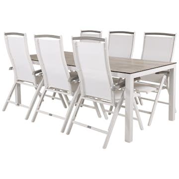 Matgrupp Utomhus Venture Home Lea 205 med 6 Aleyna Trädgårdsstolar