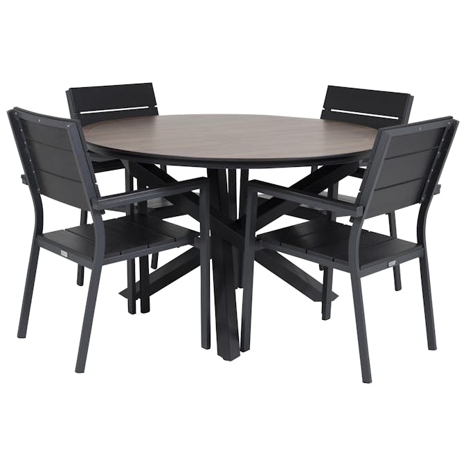 Matgrupp Venture Home Lea Ø 120 med 4 Lova Stolar