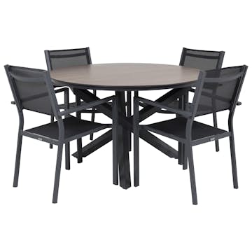 Matgrupp Venture Home Lea Ø 120 med 4 Copacabana Matstolar