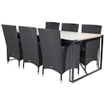 Matgrupp Utomhus Venture Home Tilly 200 med 6 Milwa Trädgårdsstolar