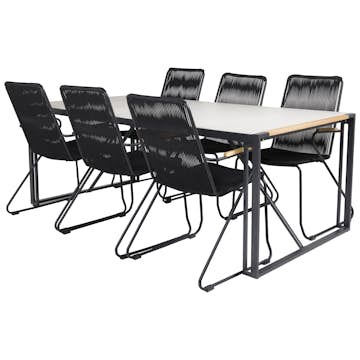 Matgrupp Utomhus Venture Home Tilly 200 med 6 Berfin KarmTrädgårdsstolar