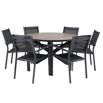 Matgrupp Venture Home Lea Ø 120 med 6 Copacabana Matstolar