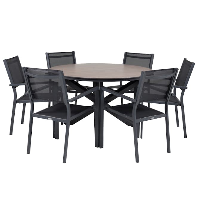 Matgrupp Venture Home Lea Ø 120 med 6 Copacabana Matstolar