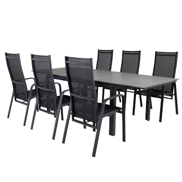 Matgrupp Venture Home Lova 160/240 med 6 Copacabana Stolar