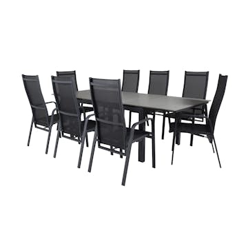 Matgrupp Venture Home Lova 160/240 med 8 Copacabana Stolar