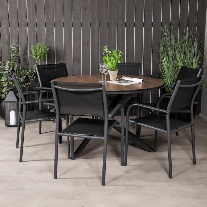 Matgrupp Venture Home Lea Ø 120 med 6 Siri Matstolar