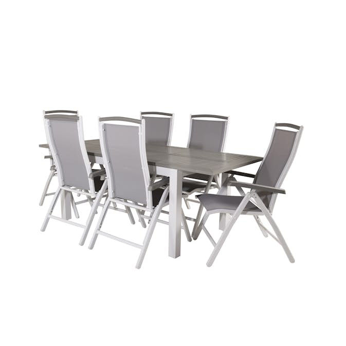 Matgrupp Venture Design Aleyna 160/240 med 6 Stolar