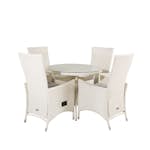 Matgrupp Utomhus Venture Home Virda Ø 90 med 4 Pishi Trädgårdsstolar