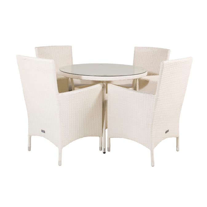 Matgrupp Venture Home Virda Ø 90 med 4 Milwa Stolar