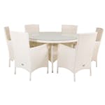 Matgrupp Utomhus Venture Home Virda Ø 150 med 6 Milwa Trädgårdsstolar