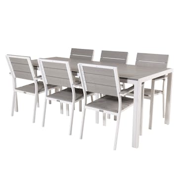 Matgrupp Utomhus Venture Home Bront 205 med 6 Lova Trädgårdsstolar