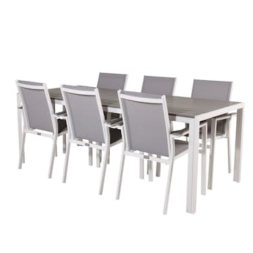 Matgrupp Utomhus Venture Home Bront 205 med 6 Pincy Trädgårdsstolar