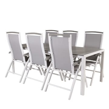 Matgrupp Utomhus Venture Home Bront 205 med 6 Aleyna Trädgårdsstolar