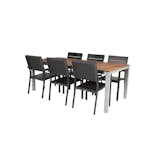 Matgrupp Utomhus Venture Home Zacharias 200 med 6 Lova Trädgårdsstolar