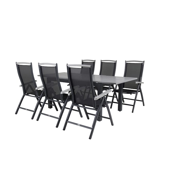 Matgrupp Venture Design Aleyna 160/240 med 6 Stolar