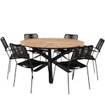 Matgrupp Venture Home Meya Ø140 med 6 Leon Karmstolar