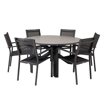 Matgrupp Venture Home Pincy Ø140 med 6 Copacabana Matstolar