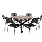 Matgrupp Venture Home Lea Ø120 med 6 Leon Karmstolar