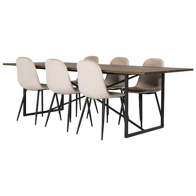 Matgrupp Venture Home Peo med 6 Pobbie Stolar Sammet