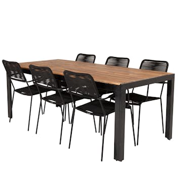 Matgrupp Utomhus Venture Home Berfin med 6 Leon KarmTrädgårdsstolar